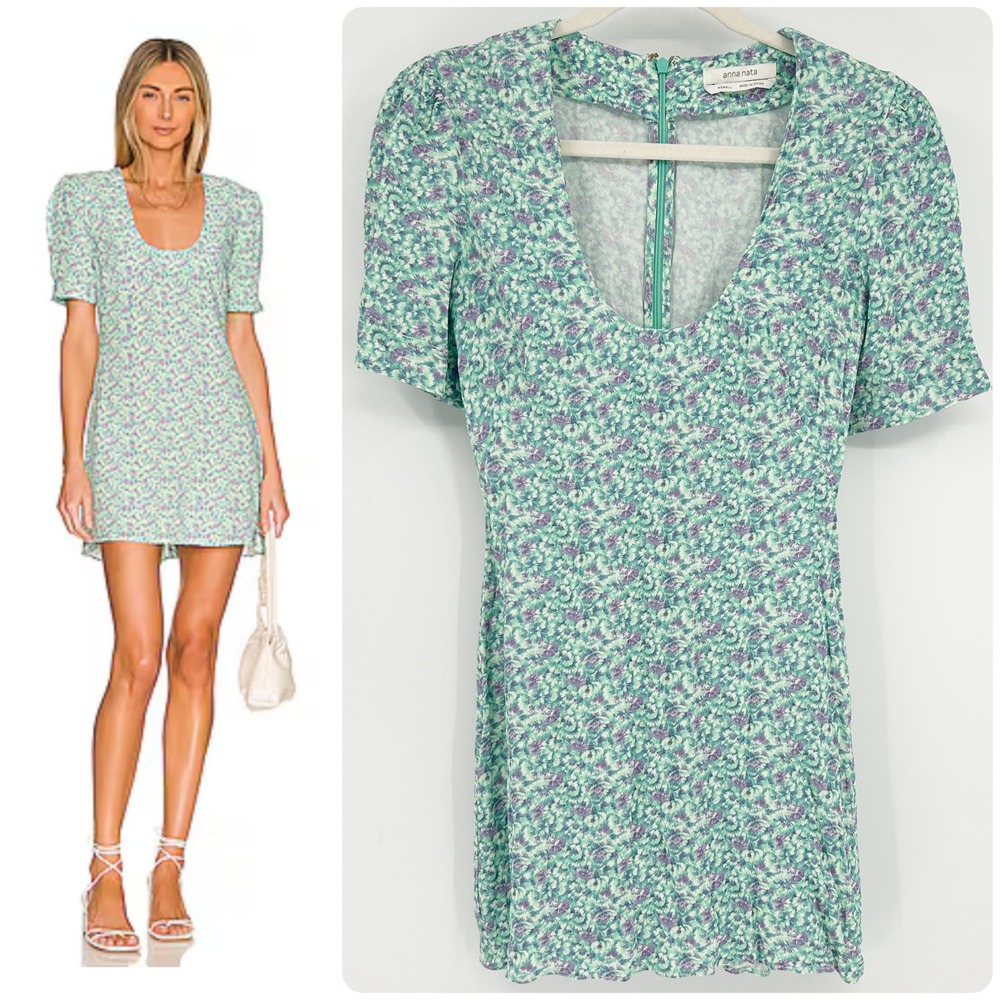 Anna Nata x Revolve Womens Cottagecore Ditsy Floral Jess Mini Dress‎ Size XS